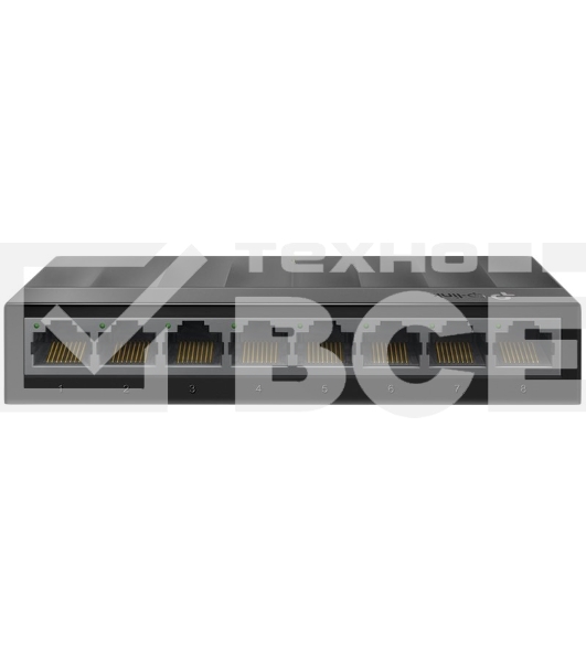 Коммутатор 8 ports Giga Unmanaged switch, 8 10/100/1000Mbps RJ-45 ports, plastic shell, desktop and wall mountable