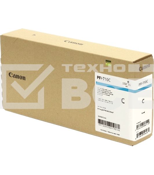 Картридж струйный Canon PFI-710 C 2355C001 голубой (700 мл) для Canon TX-2000/TX-3000/TX-4000