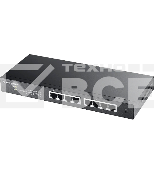 Коммутатор Smart L2 Zyxel GS1900-8, 8xGE, настольный, бесшумный