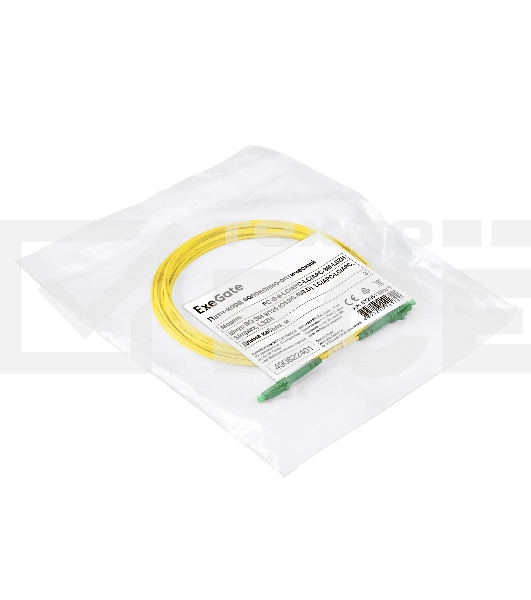 Патч-корд волоконно-оптический ExeGate FC-S-9-LC/APC-LC/APC-3M-LSZH (Шнур ВО SM 9/125 (OS2/G.652.D), LC/APC-LC/APC, Simplex, LSZH, 3м)