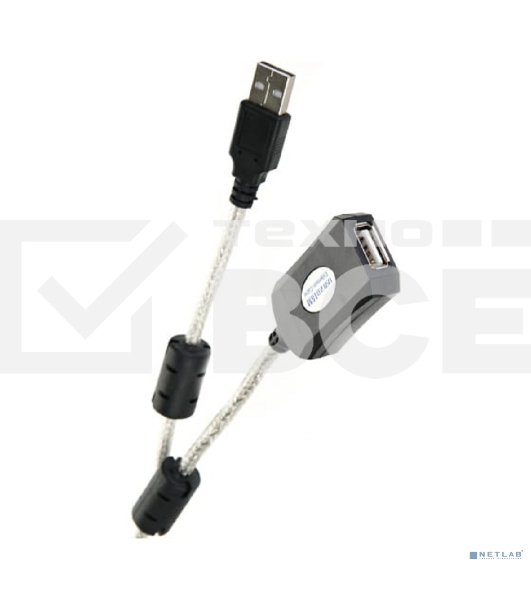 Кабель удлинитель Aopen активный ACU823-15M, USB2.0-repeater AM/AF 15м