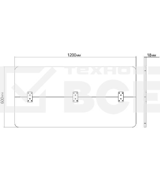 Столешница Cactus CS-TD2-LR 120x60x1.8см дуб антик