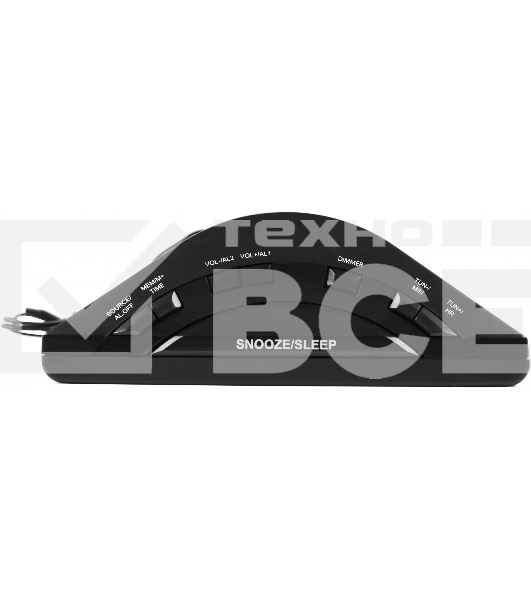 Радиобудильник Harper HCLK-1006 черный LED подсв:зеленая часы:цифровые AM/FM