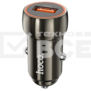 Автомобильная зарядка HOCO Z46 Blue shield, 1xUSB, 18W, серый металлик