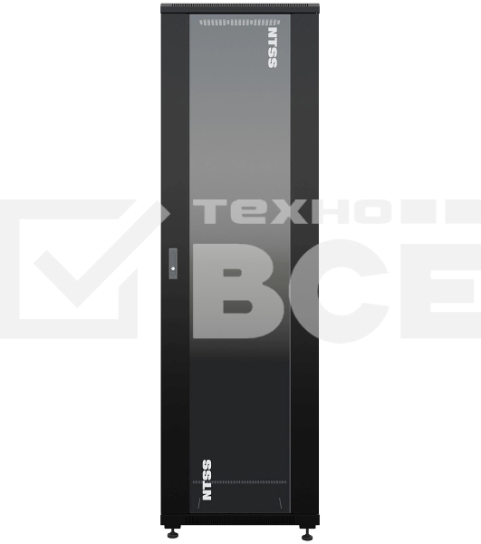 Шкаф коммутационный NTSS Премиум (NTSS-R42U6060GS-1BL) напольный 42U 600x600 мм пер. дв. стекл металл 900 кг черный 510 мм 86 кг 1987 мм 20 металл