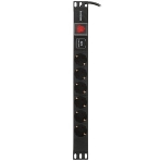 Блок розеток горизонтальный ExeGate ServerPro PDU-19H608 Al-6S-EU2-SW-SPD1, 19', 1U, Алюминий, 6 Schuko, кабель с евровилкой VDE-250V-16A-3*1.5мм2, 2 метра, выкл. с подсветкой, SPD1, черный, фото5