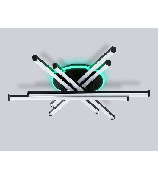 Потолочный светодиодный светильник Ambrella light FL6272 BK черный 76W 3000K-6400K+RGB 700*615*135 (ПДУ ИК)