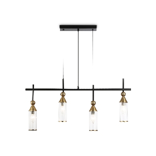 Светильник Ambrella light LH55254/4 BK/BS/CL черный/латунь/прозрачный E14*4 max 40W 845*65*1150