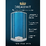 Душевой уголок BAU Dream Hit с поддоном 100x100х195, прозрачное закаленное стекло, хромированный про, фото5