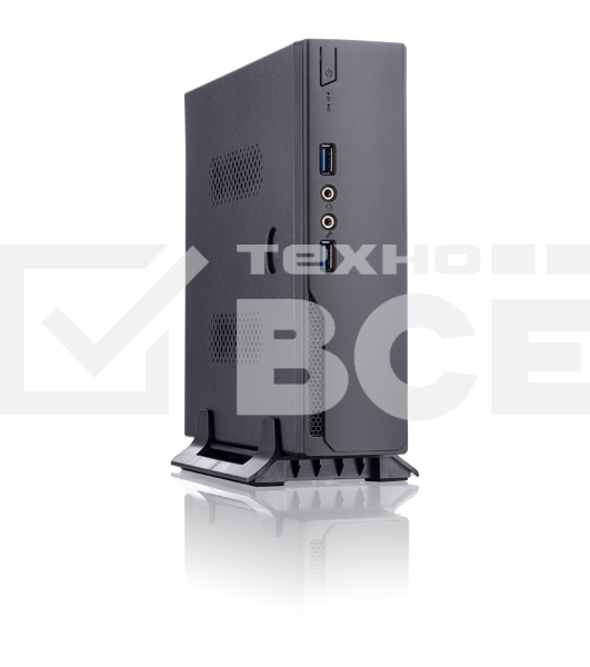 Компьютерный корпус с внешним блоком питания 120Вт. Сase Foxline mITX 120W ext., DC-converter, 2xUSB3.0, 1x40mmFan, Black, VESA, powercord
