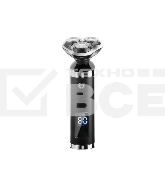Бритва Centek CT-2175 (черн) ротор 4D, ВЛАЖНОЕ БРИТЬЁ, 3 плав.головки, USB, зарядка 1 час, подставка
