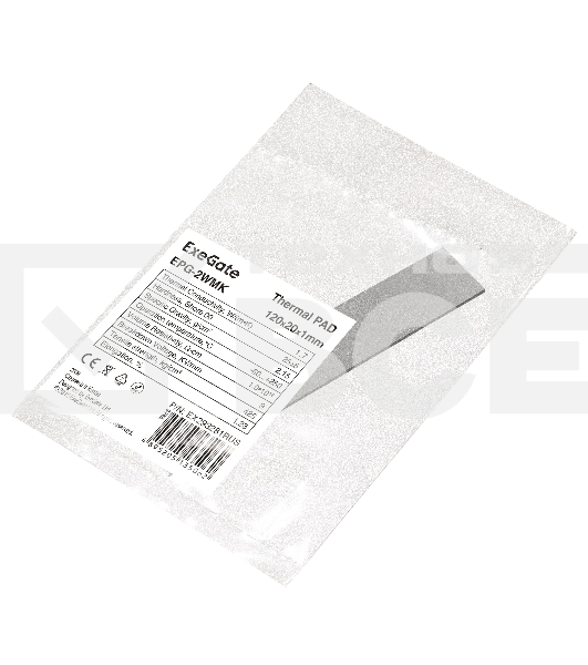 Термопрокладка ExeGate EPG-2WMK (120x20x1.0 мм, 1,7 Вт/ (м•К))