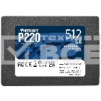 Накопитель SSD Patriot P220, 512GB, SATA III, 2.5