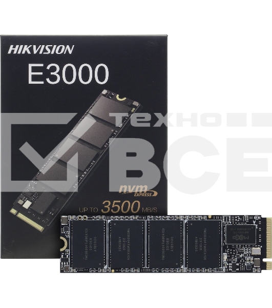 Накопитель SSD Hikvision E3000, 2048GB, PCIe 3.0 x4, M.2 2280, NVMe, R/W 3476/3137