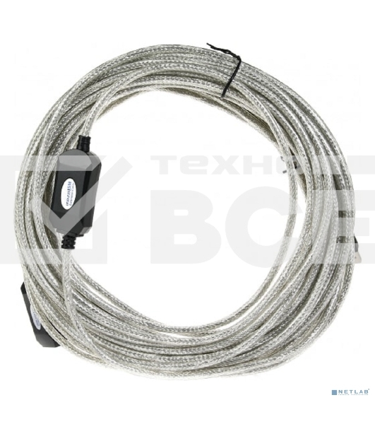 Кабель удлинитель Aopen активный ACU823-15M, USB2.0-repeater AM/AF 15м