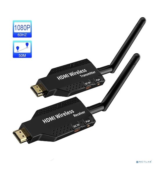 Беспроводной удлинитель HDMI до 50 м, ORIENT VE056, WiFi HDMI Extender (Tx+Rx), HDMI 1.3, 1080p@60Hz, HDCP1.2, питание от USB (31371)