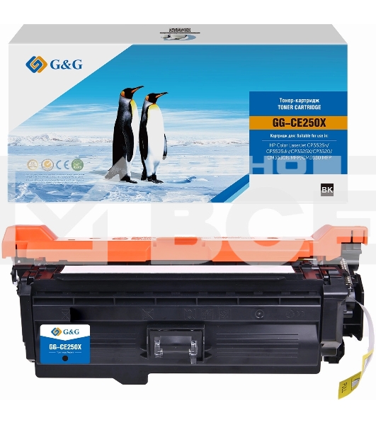 Картридж лазерный G&G GG-CE250X CE250X черный (10500стр.) для HP CLJ CP3525n/CP3525dn/CP3525X/CP3520/CM3530fs MFP/CM3530 MFP