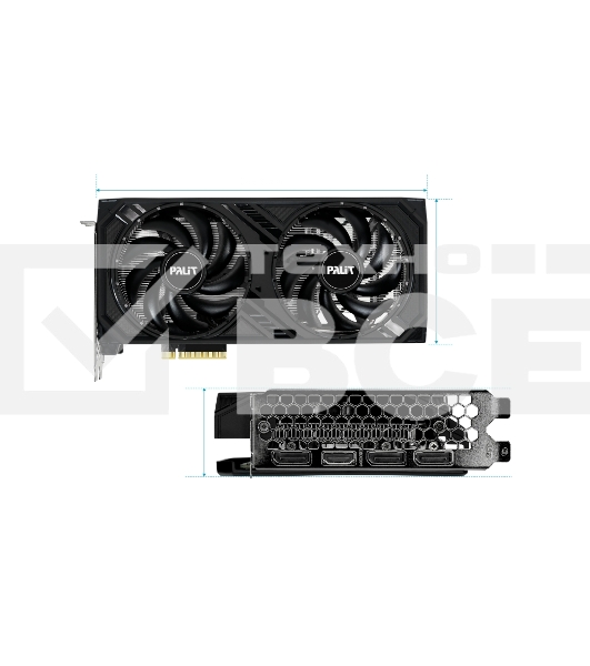 Видеокарта Palit PA-RTX4060 DUAL OC 8GB 8192Mb 128 GDDR6 1830/17000 HDMIx1 DPx3 HDCP Ret