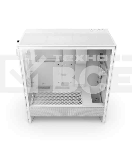 Компьютерный корпус без блока питания NZXT H5 Flow (2024), Midi-Tower, TG, 2x120мм, 1xUSB-A 3.2 + 1xUSB-C 3.2, E-ATX, ATX, mATX, mITX белый