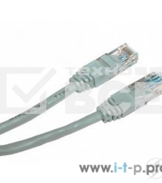 Патч-корд UTP, кат 5e, 0.5м с RJ45серый