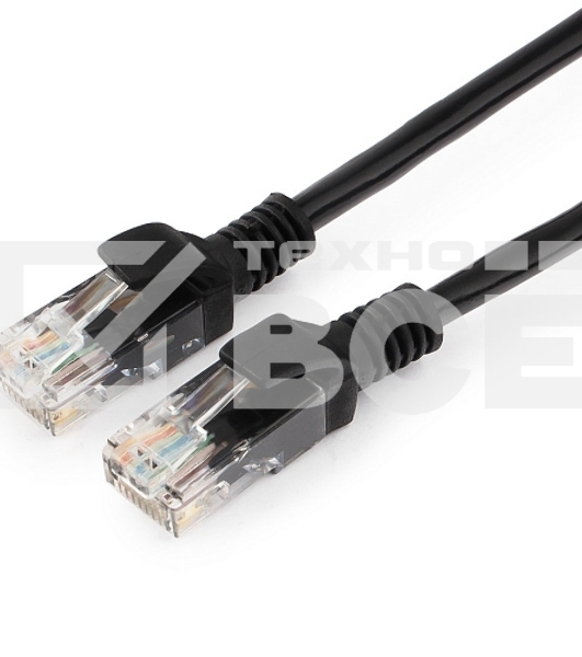 Патч-корд UTP Cablexpert кат.5e, 2м, литой, многожильный (чёрный)