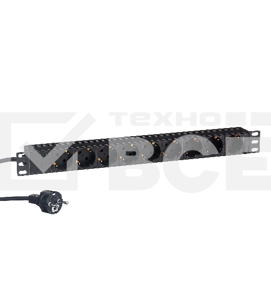 Блок розеток горизонтальный ExeGate ServerPro PDU-19H905 Al-9S-EU3, 19