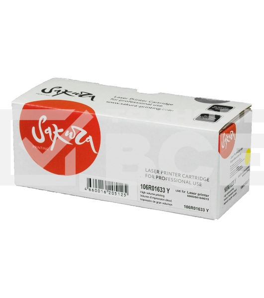 Картридж Sakura 106R01633 для Xerox Phaser 6000 / 6010, WC6015 желтый, 1000 к.