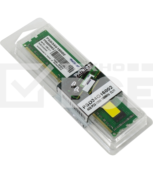 Оперативная память Patriot, DDR3, 4GB (1x4 GB), 1600 MHz, CL11