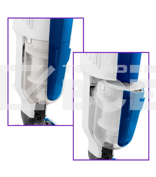 Пылесос вертикальный паровой Kitfort KT-556 белый, питание от сети, 1700 Вт, уборка сухая/паром, пылесборник 0.4 л