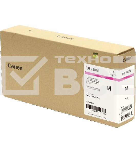 Картридж струйный Canon PFI-710 M 2356C001 пурпурный (700 мл) для Canon TX-2000/TX-3000/TX-4000
