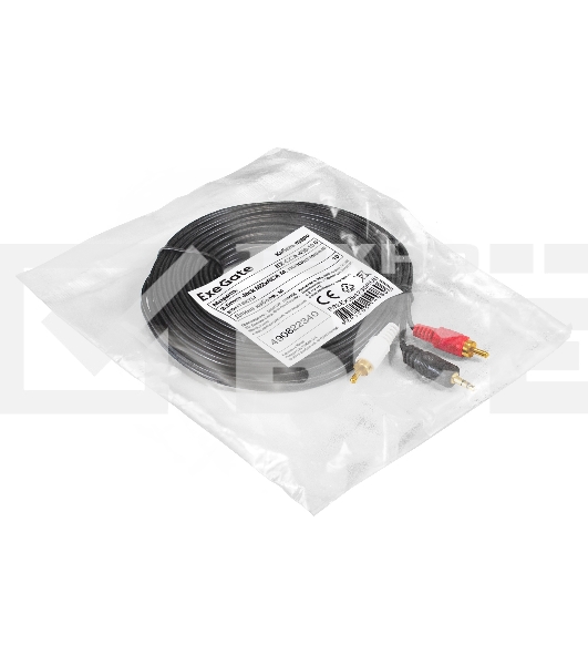 Кабель аудио Exegate EX-CCA-458-10.0 (3.5mm Jack M/2xRCA M, 10м, позолоченные контакты)