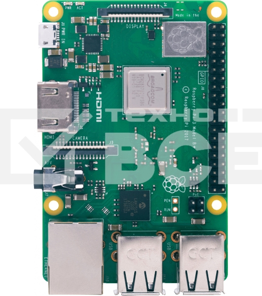 Компьютер Мини Raspberry Pi 3 Model B+ (RA433, E14 Version) Retail, 1GB RAM, Cortex-A53 (ARMv8) 64-bit SoC @ 1.4GHz Broadcom BCM2837B0 CPU, WiFi, Bluetooth, 40-pin extended GPIO, 4x USB 2.0, HDMI, CSI camera port, DSI displ.port, MicroSD port (137-3331) ,