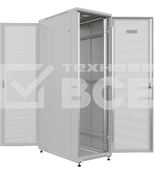 Шкаф серверный NTSS Премиум (NTSS-R42U60100PD/PD) напольный 42U 600x1000мм пер.дв.перфор. задн.дв.перфор. 900кг серый IP20 сталь
