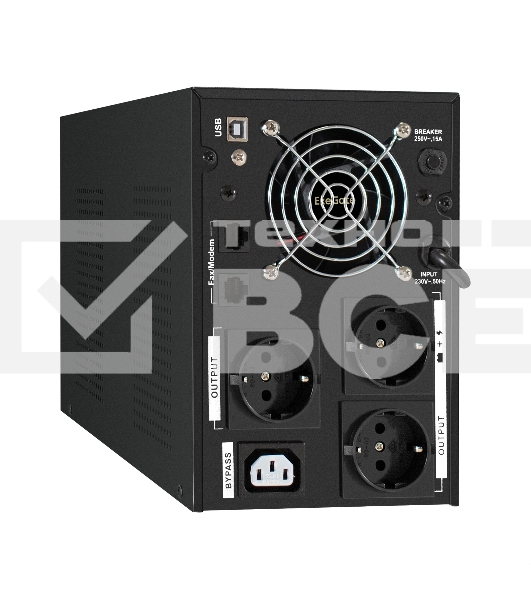 Источник бесперебойного питания (инвертор, синус, для котла) ExeGate SineTower SN-2000.LCD.AVR.3SH.1C13.RJ.USB 2000VA/1600W, чистая синусоида, LCD дисплей, AVR, 3*Schuko+1*C13, RJ45/11, USB, линейно-интерактивный, черный