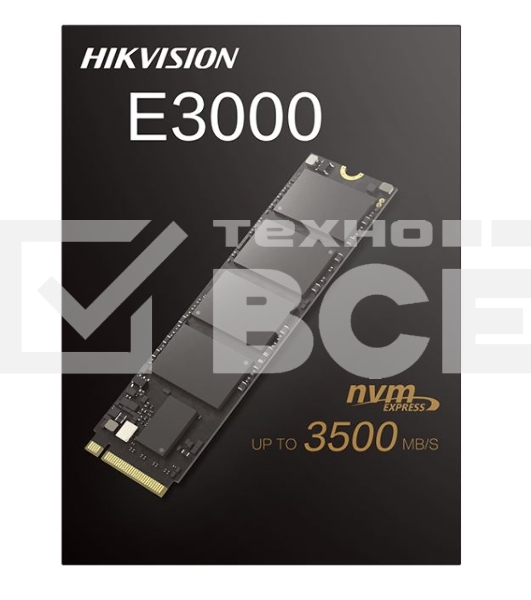Накопитель SSD Hikvision E3000, 2048GB, PCIe 3.0 x4, M.2 2280, NVMe, R/W 3476/3137