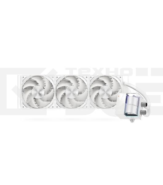 Система охлаждения/ PCCooler DS360 WH (310W, 360mm, LED temp., White, ARGB Pump/ Fans: 3x120mm, 86.73CFM, 28dBA, 2200RPM/ Pump height 67mm, 28dBA, 3200RPM, Rad thickness 27mm/ S: 1851, 1700, 1200, 20XX, 115X, AM5, AM4)