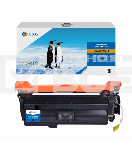 Картридж лазерный G&G GG-CE250A CE250A черный (5000стр.) для HP CLJ CP3525n/CP3525dn/CP3525X/CP3520/CM3530fs MFP/CM3530 MFP
