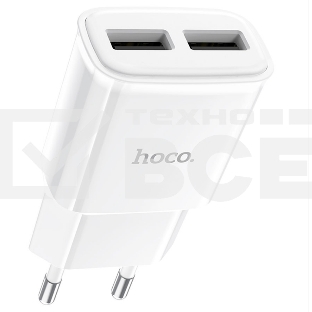 Блок питания (сетевой адаптер) HOCO C88A Star два порта USB, 2.4A, 10.8W белый