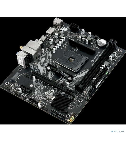 Материнская плата Maxsun MS-Challenger A520M-K WIFI, AM4, AMD A520, 2xDDR4, 3xSATA, 1xM.2, 1xPCIe 3.0 x16, 1xPCIe x16, 1xHDMI, 1xDP, 1xRJ45, Wi-Fi, Bluetooth, 2xUSB-A 5Gbps, 4xUSB-A 2.0, 3x3.5 мм, 5.1, mATX