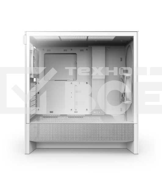 Компьютерный корпус без блока питания NZXT H5 Flow (2024), Midi-Tower, TG, 2x120мм, 1xUSB-A 3.2 + 1xUSB-C 3.2, E-ATX, ATX, mATX, mITX белый
