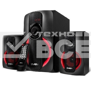 Колонки SVEN AC MS -304, черный Акустическая система, беспроводная передача сигнала по Bluetooth, суммарная мощность (RMS), Вт - 40, выходная мощность (RMS), Вт - сабвуфер: 20, сателлиты: 20 (2 х10), частотный диапазон, Гц - сабвуфер: 40 – 150, сателлиты:
