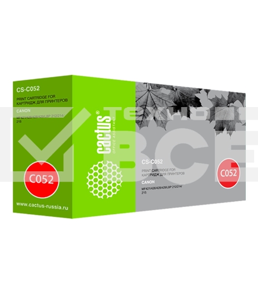 Картридж лазерный Cactus CS-C052 черный (3100 стр.) для Canon MF421/426/428/429/LBP 212/214/215