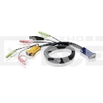 Кабель ATEN KVM Cable 2L-5305U Кабель для KVM: USB(Am)+DB15(m)+2*Audio (PC) -на- SPHD15(m)+2*Audio (KVM), 5м, фото 1