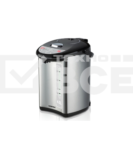 Термопот Centek CT-1082 (сталь) 4.0л, 750Вт, 3 способа подачи воды, двойная защита от перегрева