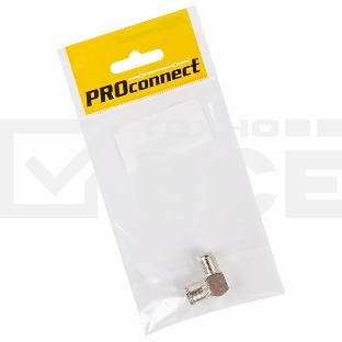 Переходник антенный, (гнездо F - гнездо TV), угловой (1шт.) (пакет)  PROconnect
