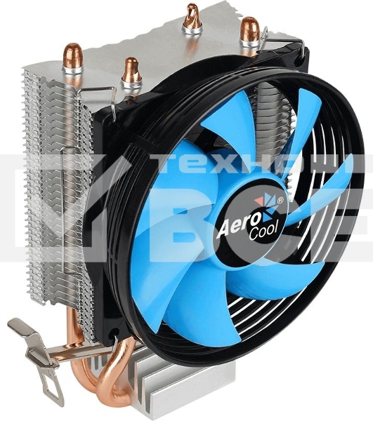 Кулер для процессора AeroCool / Formula Verkho 2 серебристый, 90 мм, алюминий/медь, 2000 об/мин, 25 дБ, 4 pin, 110 Вт, 125 мм