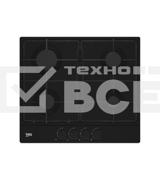 Встраиваемая газовая варочная поверхность Beko HIAG 64223 B, Черный