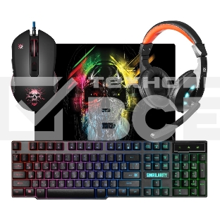 Игровой набор Defender Гарнитура, мышь, клавиатура, ковер MKP-118