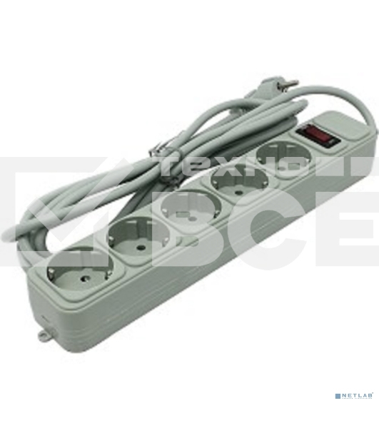 Сетевой фильтр ExeGate EX221186RUS SP-5-3G (5 розеток, 3м, евровилка, серый)