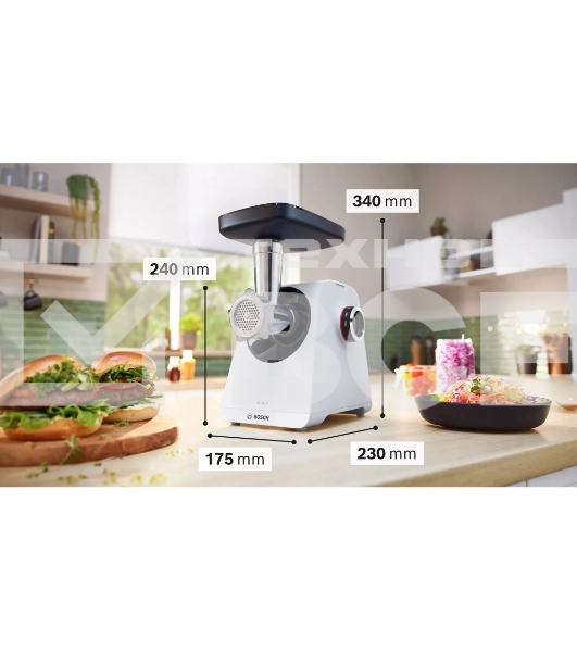 Мясорубка Bosch MFWS420W, 1900W, белый